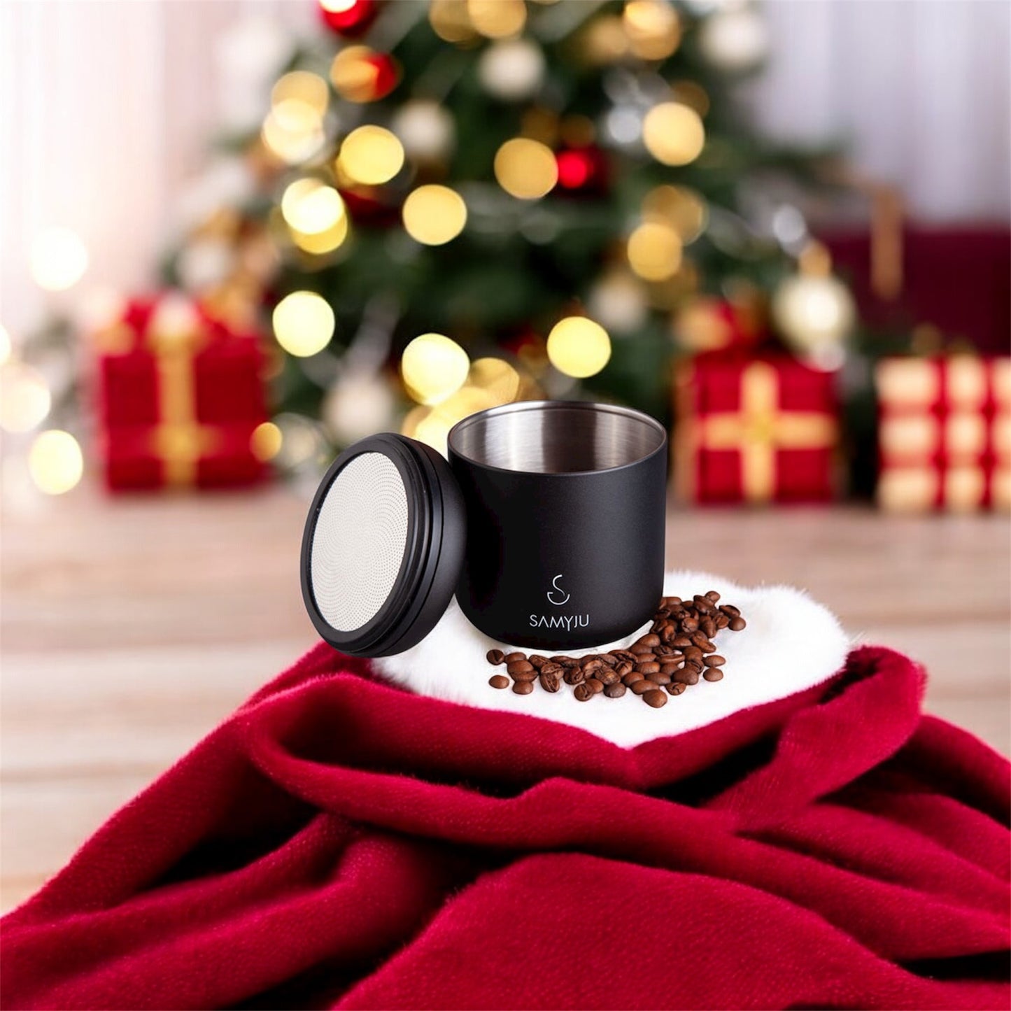 Kaffeedose weihnachtlich