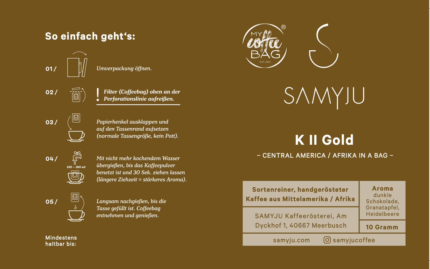 
                  
                    SAMYJU Coffee Bags | Geschenkset 6 Sorten
                  
                